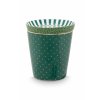 pip studio hrnek bez ucha royal dots s cajovym talirkem zeleny
