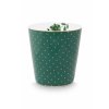 Pip Studio hrnek bez ucha Royal Dots s čajovým talířkem zelený