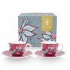 Pip Studio set 2 šálků s podšálky Flower Festival tmavě růžový, 120 ml