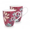 Pip Studio set 2 hrnků Flower Festival tmavě růžový, 350 ml