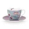 Pip Studio šálek s podšálkem Flower Festval modrý, 280 ml