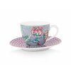 Pip Studio set 2 šálků s podšálky Flower Festival modrý, 120 ml