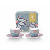 Pip Studio set 2 šálků s podšálky Flower Festival modrý, 120 ml
