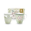 Pip Studio set 2 hrnečků Lily & Lotus zelený 350 ml