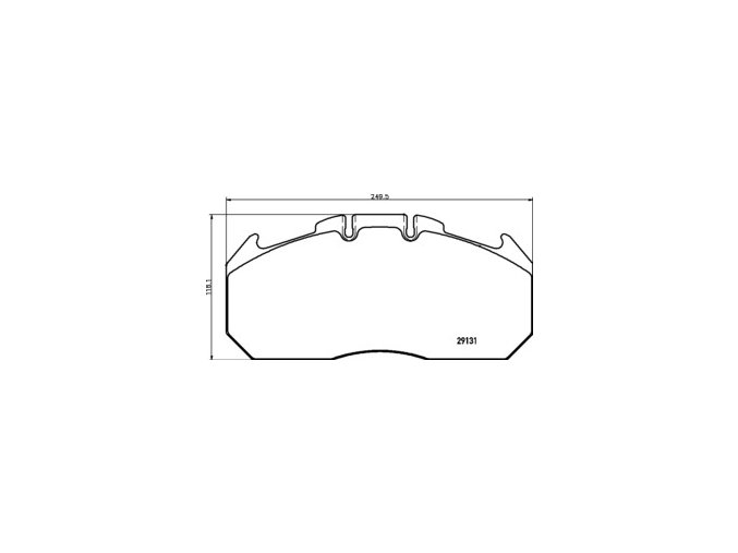 SADA BRZDOVÝCH DESTIČEK CVP088K MAN/RENAULT PRÉMIUM 250X118X30
