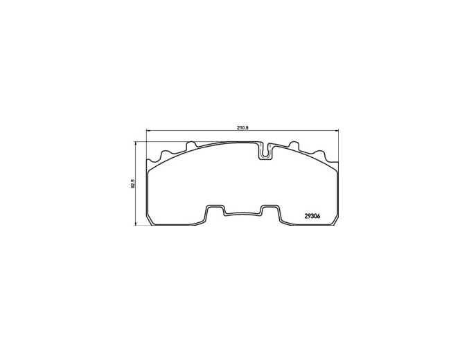 SADA BRZDOVÝCH DESTIČEK CVP092K BPW/KNORR 210,9X92,5X30