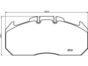 SADA BRZDOVÝCH DESTIČEK CVP088K MAN/RENAULT PRÉMIUM 250X118X30