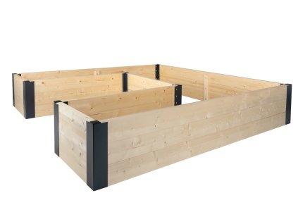 Dřevěný vyvýšený záhon tvar U