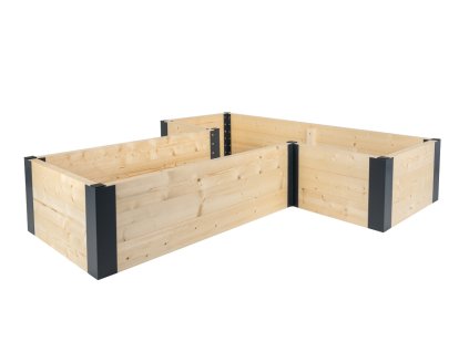 Dřevěný vyvýšený záhon tvar T