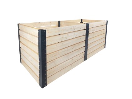 Dřevěný kompostér dvoukomorový