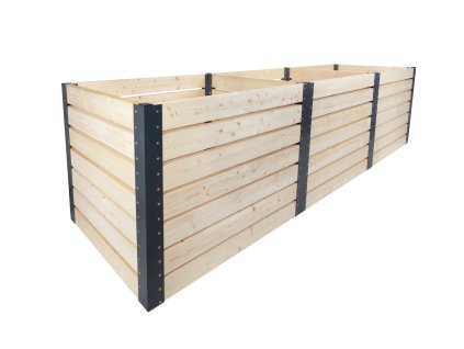 Dřevěný kompostér tříkomorový