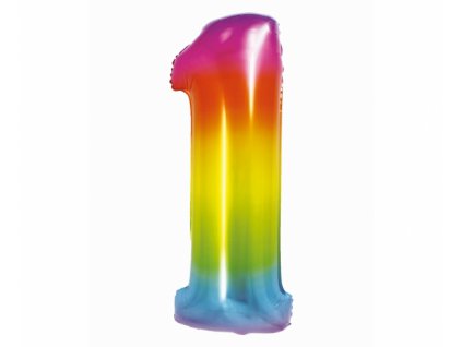 Fóliový balón Smart duhový, číslice 1, 76 cm