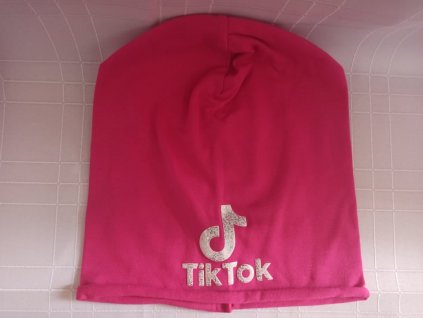 Dívčí čepice Tik Tok tmavě růžová