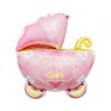 Fóliový balon růžový kočár