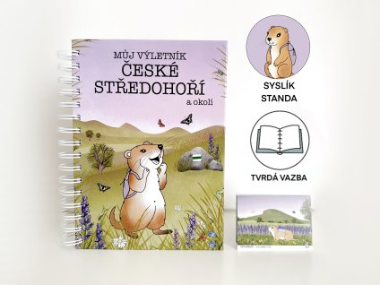 VÝLETNÍK ČESKÉ STŘEDOHOŘÍ (tvrdá vazba) + 45 samolepek