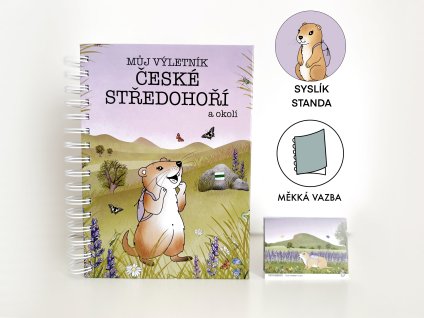 VÝLETNÍK ČESKÉ STŘEDOHOŘÍ (měkká vazba) + 45 samolepek