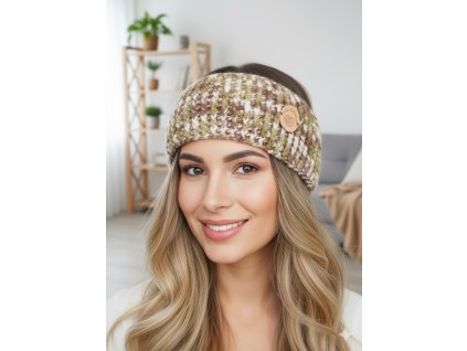 Ručně háčkovaná čelenka melír