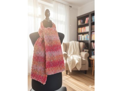 Ručně háčkovaná šála oranžová