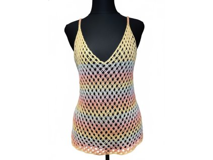 Ručně háčkované tílko melírované vel. M/L