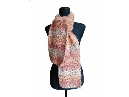 Ručně háčkovaná šála melír