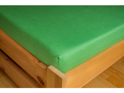 Prostěradlo Jersey 90x200 Tmavě zelená 100% bavlna