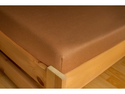 Prostěradlo Jersey 180x200 Sytě hnědá 100% bavlna