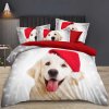 Luxusni Vánoční povlečení labrador Santa+ POVLAK NA POLŠTÁŘEK 40X50 CM ZDARMA