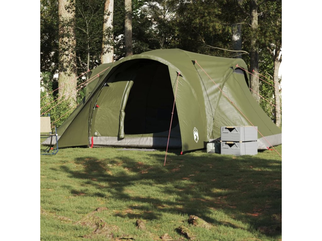 vidaXL Rodinný stan kopule pro 6 osob olivově zelený nepromokavý