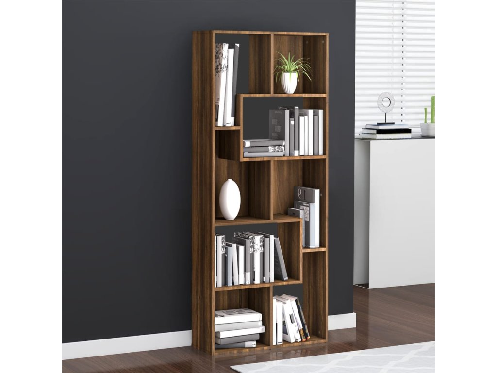 vidaXL Knihovna hnědý dub 67 x 24 x 161 cm kompozitní dřevo