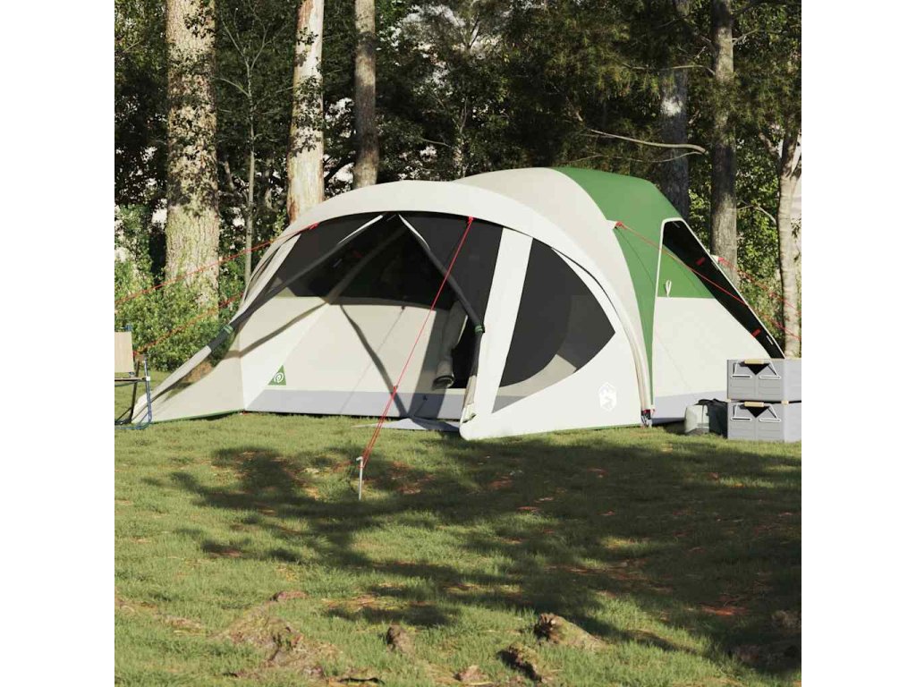 vidaXL Rodinný stan tunel pro 6 osob zelený nepromokavý