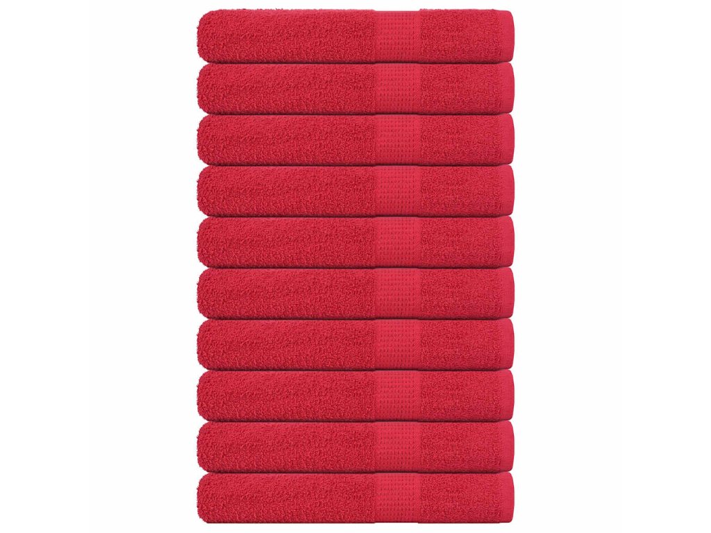 vidaXL Ručníky do sauny 10 ks červené 80x200 cm 360 g/m² 100% bavlna