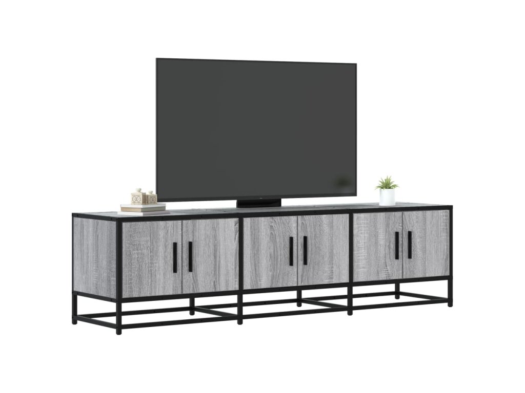 vidaXL TV skříňka šedá sonoma 150 x 35 x 41 cm kompozitní dřevo a kov