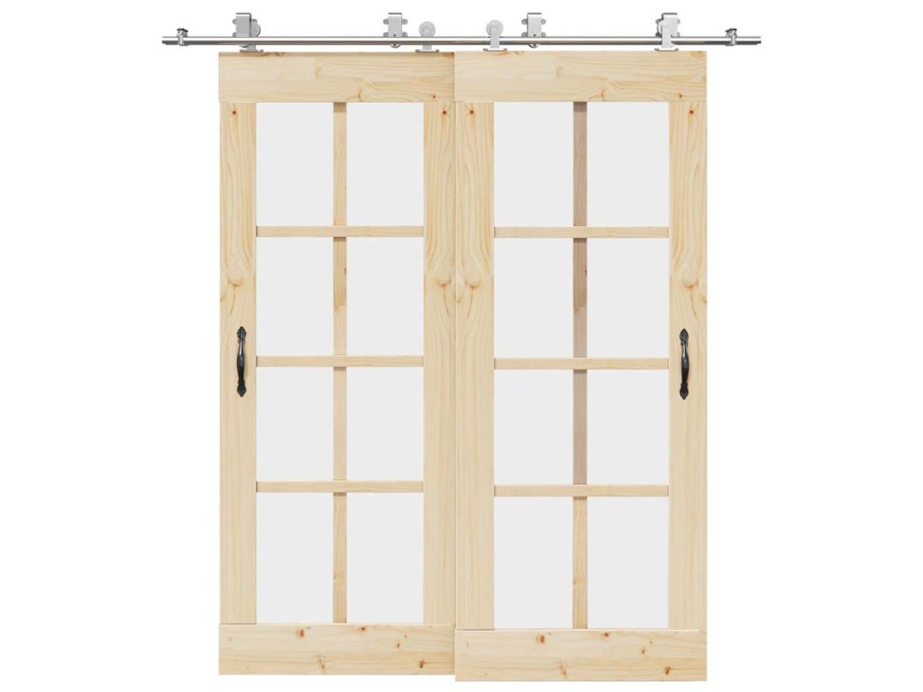 vidaXL Sada příslušenství pro posuvné dveře 200 cm nerez ocel stříbrná