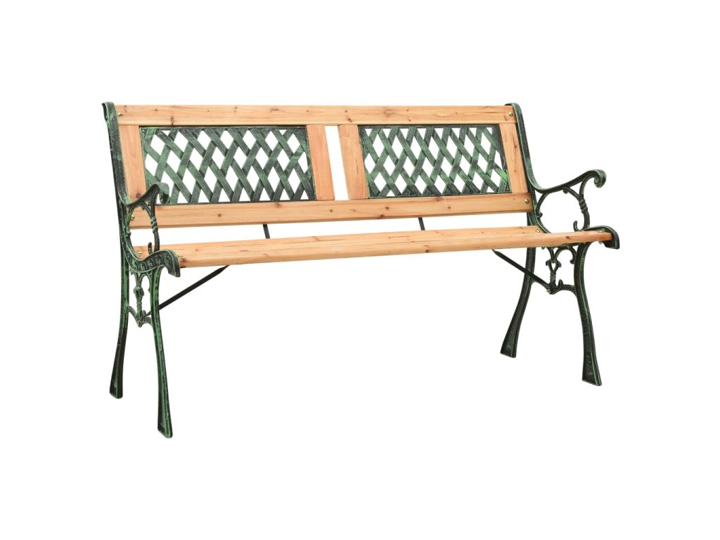 vidaXL Zahradní lavice 122 cm litina a masivní jedlové dřevo