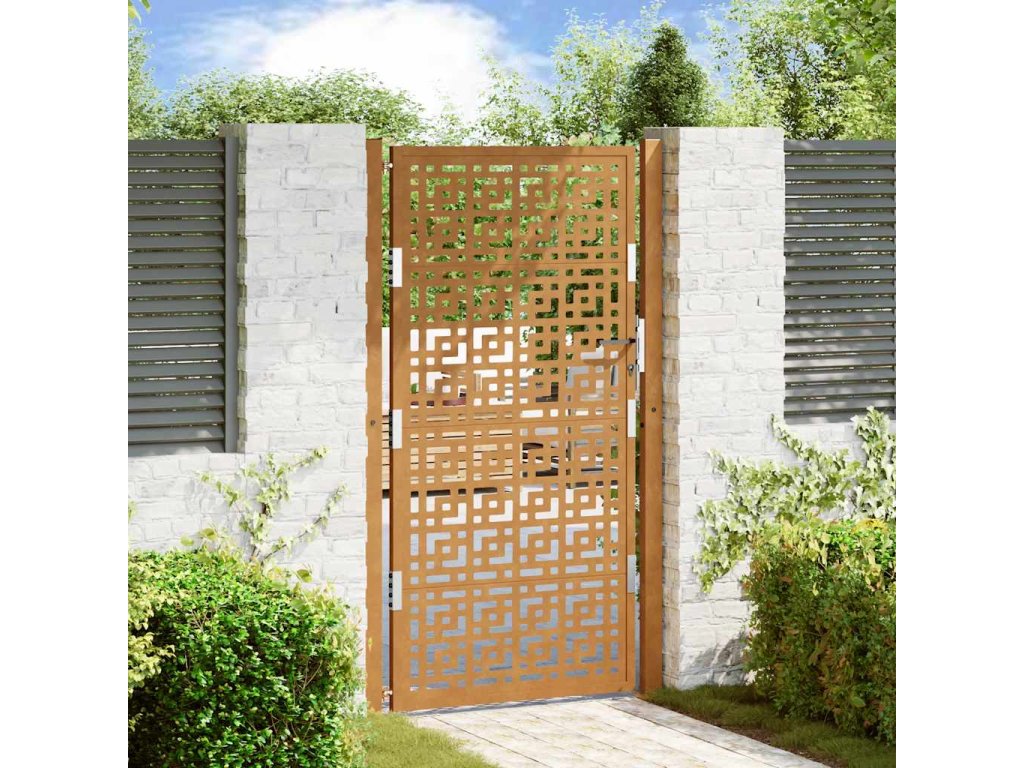 vidaXL Zahradní brána 105 x 180 cm odolná ocel s křížovým designem