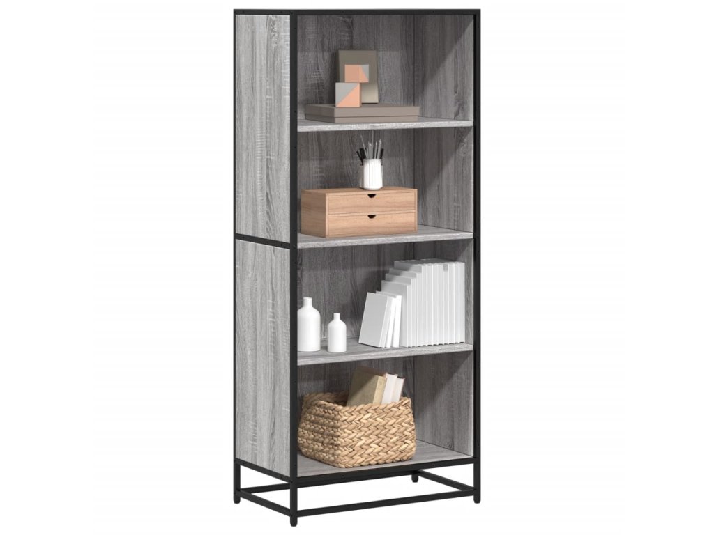 vidaXL Knihovna šedá sonoma 60 x 35 x 139 cm kompozitní dřevo