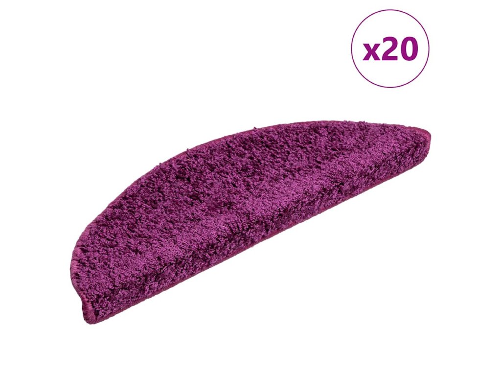 vidaXL Schodové rohože 20 ks 56 x 17 x 3 cm fialové půlkulaté