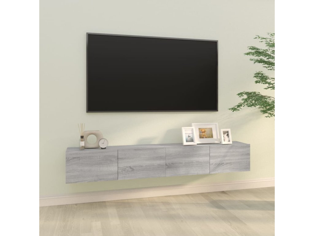 vidaXL Nástěnné TV skříňky 2 ks šedé sonoma 100 x 30 x 30 cm kompozit