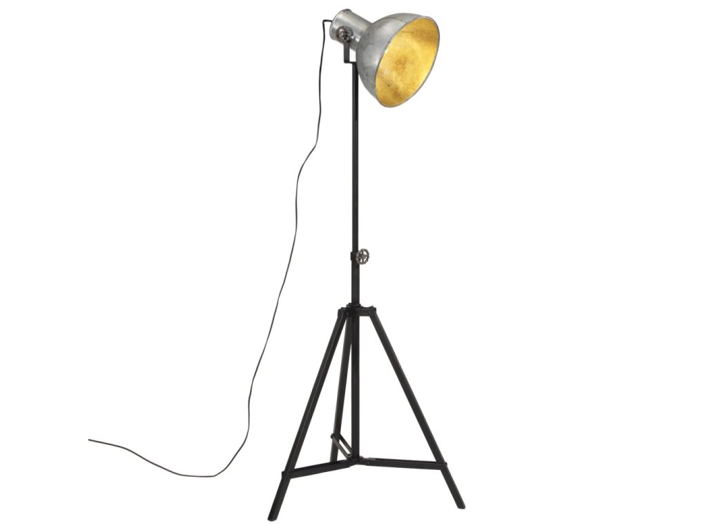 vidaXL Stojací lampa 25 W vintage stříbrná 61 x 61 x 90/150 cm E27