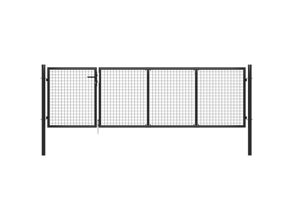vidaXL Zahradní plotová brána ocel 350 x 75 cm antracitová