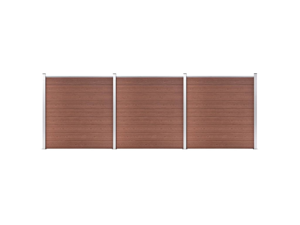 vidaXL Zahradní plot WPC 526 x 186 cm hnědý