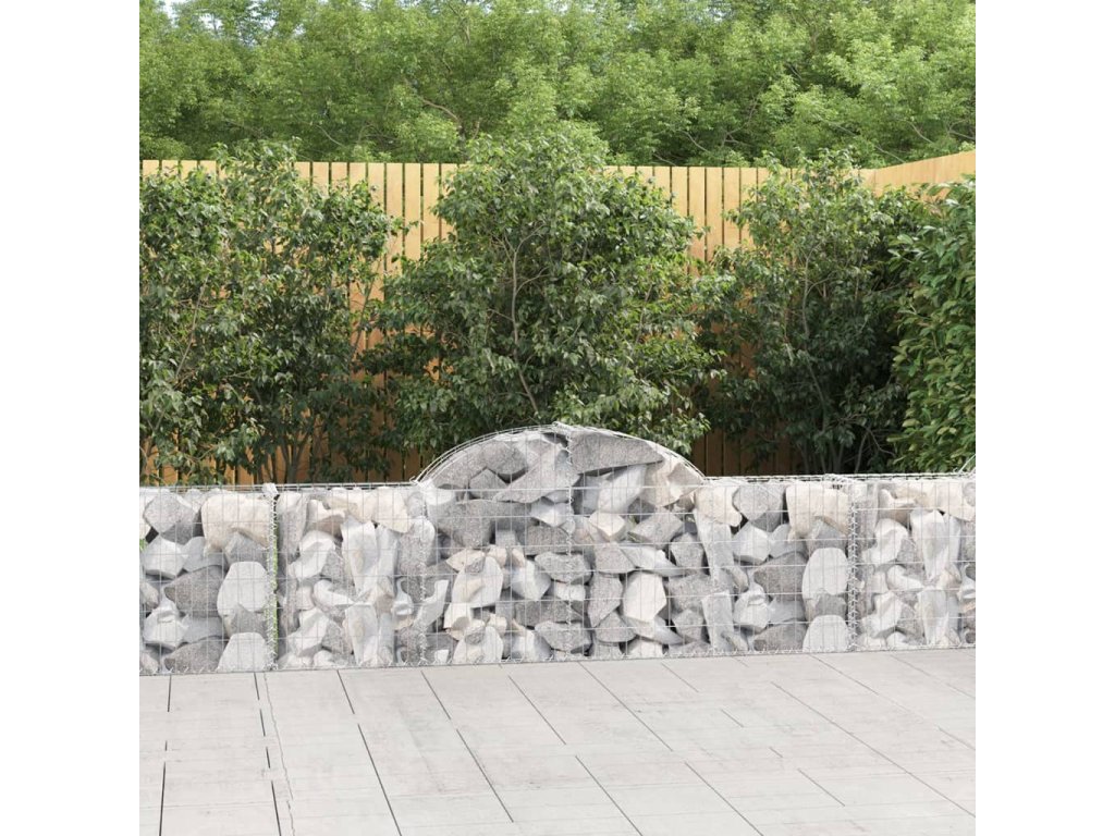 vidaXL Klenuté gabionové koše 4 ks 200x30x60/80 cm pozinkované železo