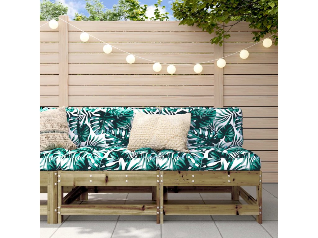 vidaXL Zahradní středové pohovky 2 ks impregnované borové dřevo