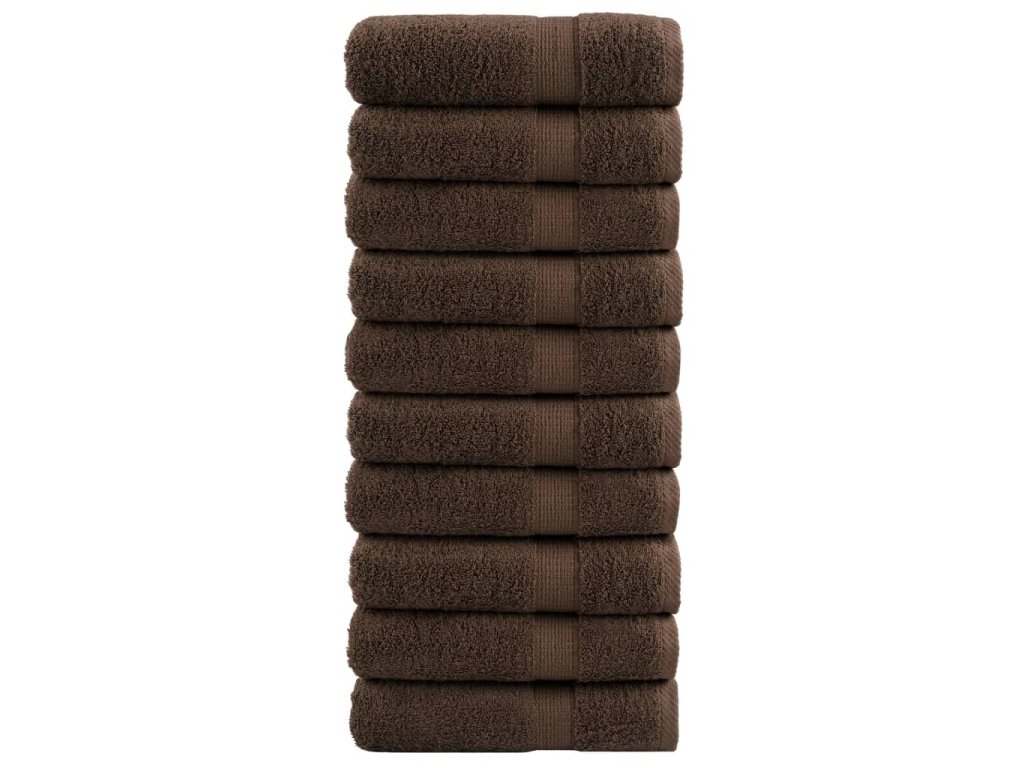 vidaXL Premium ručníky SOLUND 10 ks hnědé 70 x 140 cm 600 g/m²