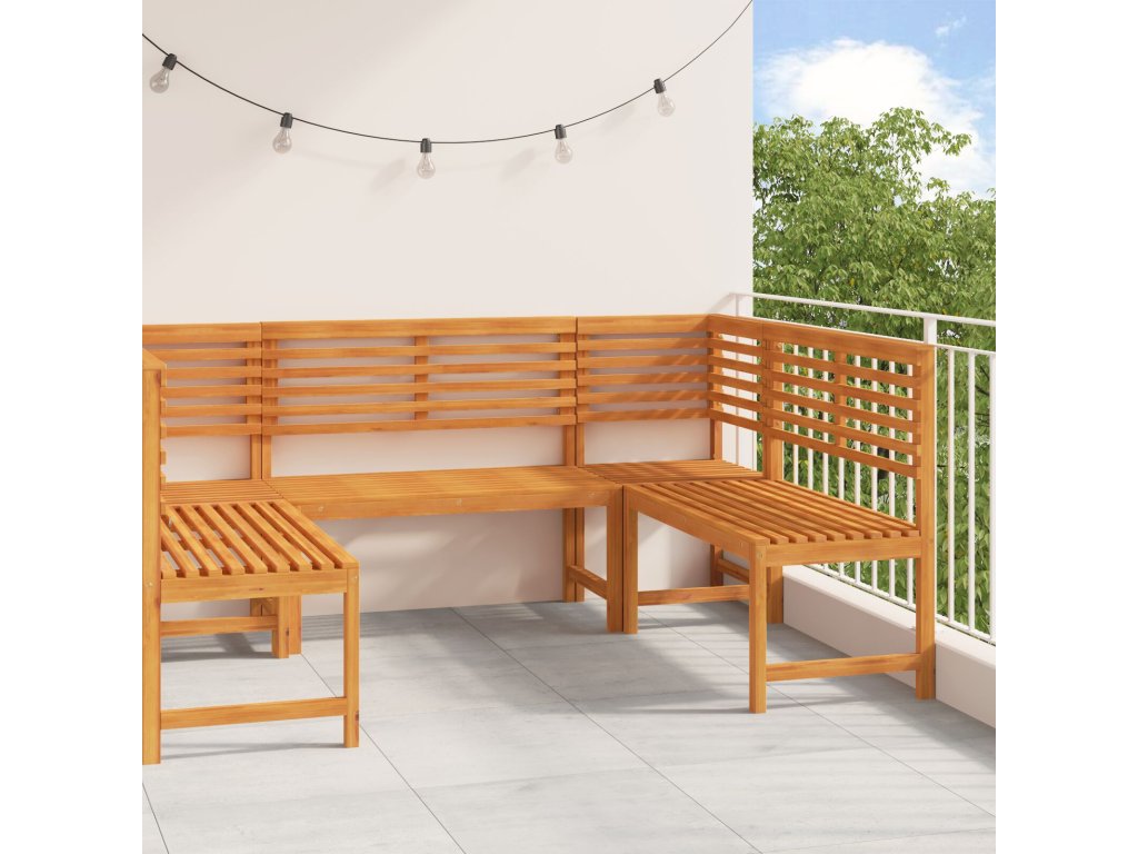 vidaXL Sada zahradních laviček 5 pcs Hnědá masivní akáciové dřevo