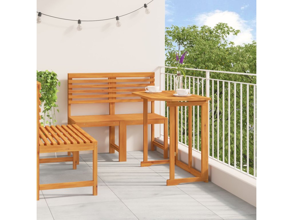 vidaXL Zahradní bistro set 3 pcs Hnědá masivní akáciové dřevo