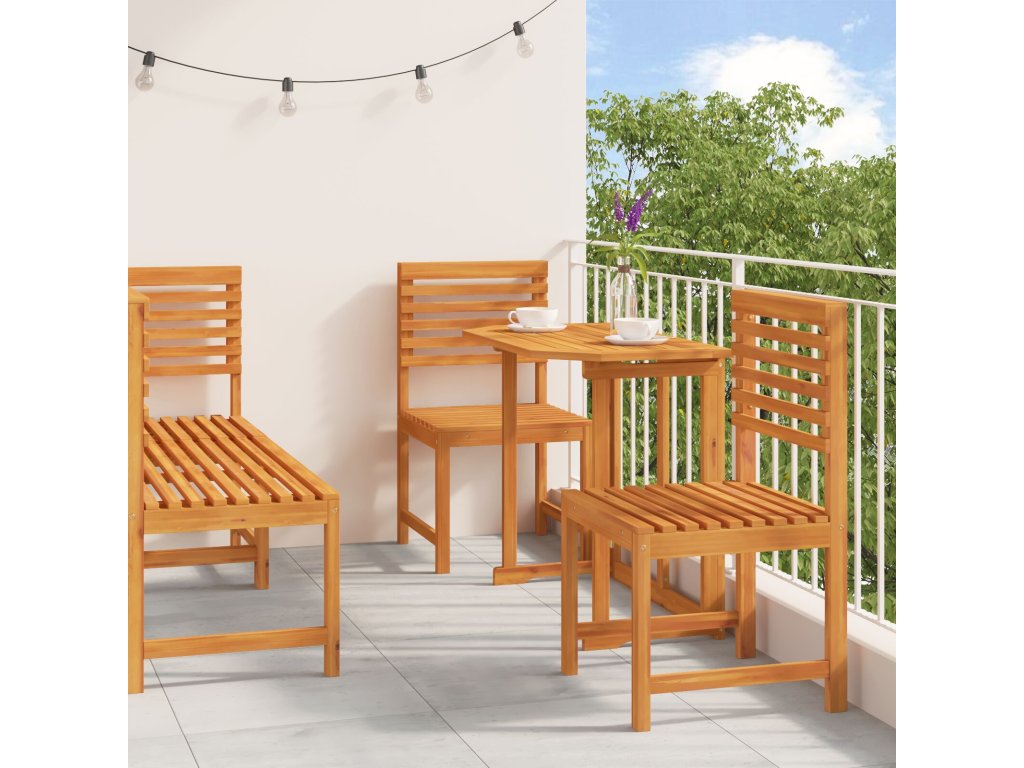 vidaXL Zahradní bistro set 5 pcs Hnědá masivní akáciové dřevo