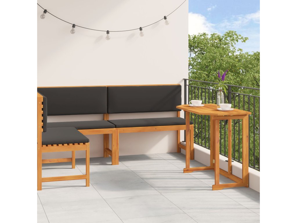 vidaXL Sada zahradních laviček 3 pcs Hnědá masivní akáciové dřevo