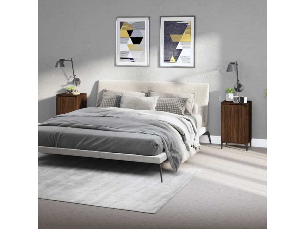 vidaXL Noční stolky 2 ks hnědý dub 40 x 35 x 70 cm kompozitní dřevo