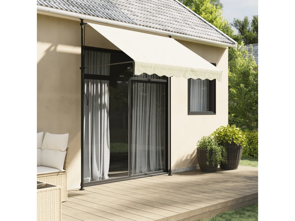 vidaXL Zatahovací markýza krémová 200 x 115 cm textil a ocel